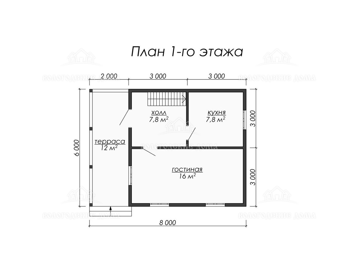 Дом из бруса 6х8 «Находка». Постройте проект «Находка» всего за 10-20 дней  за 0651000 руб. – в СК «Вологодские дома»